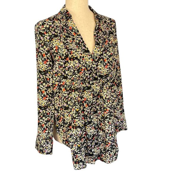 Anthropologie Maeve Matilda Floral Pin Tuck Pleats Button Up Blouse Top Shirt XS - Picture 5 of 11